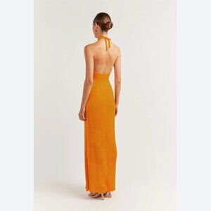 Dissh Ola Marigold Halter Neck Sleeveless Stretch Knit Dress